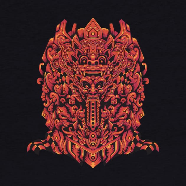 Barong Rangda The Culture red color by Marciano Graphic